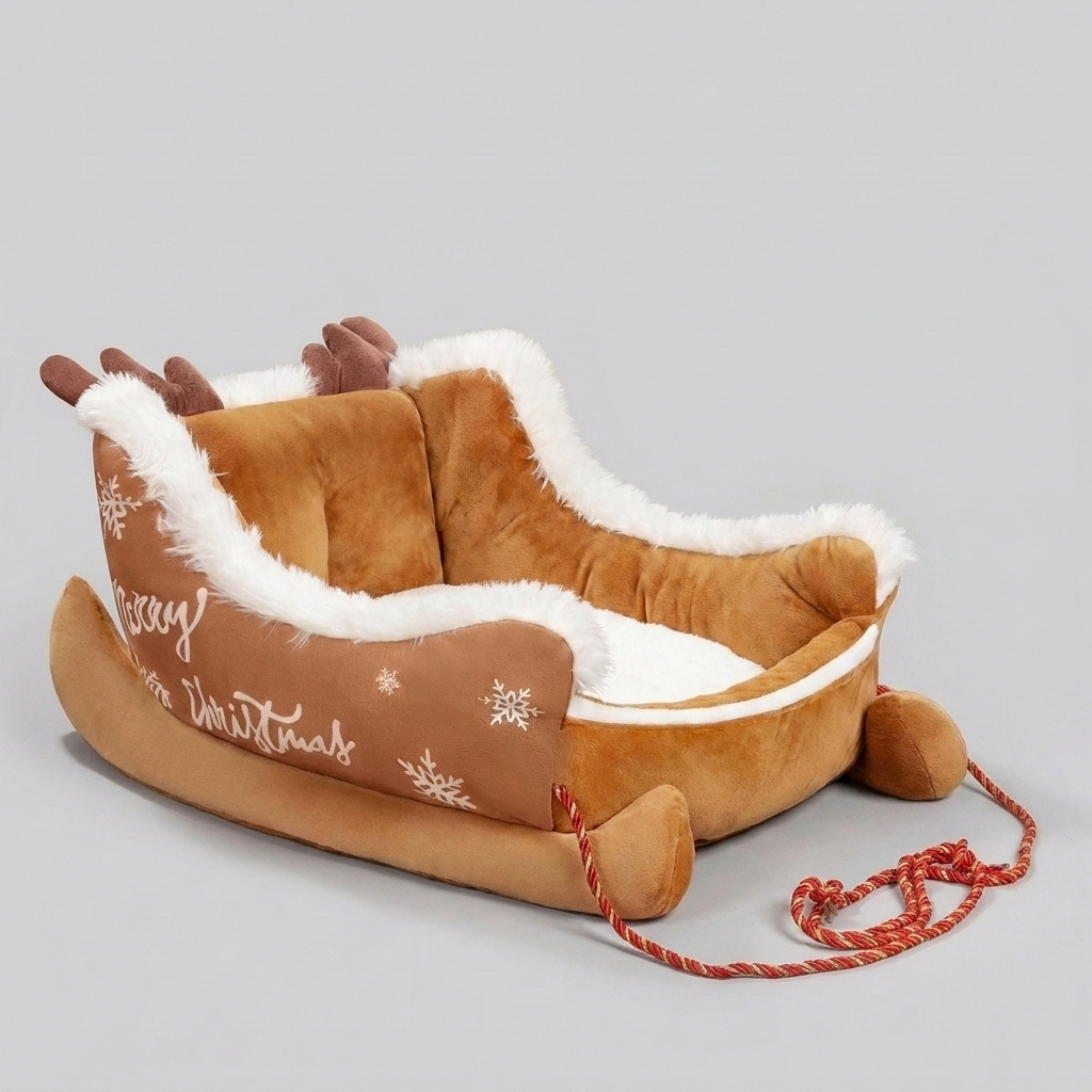 Festive Plush Cosy Dog Bed