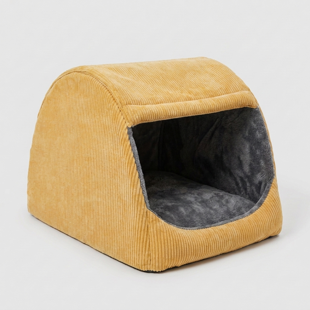 Warm Flannel Detachable Semi-Enclosed Large Dog Tent Bed