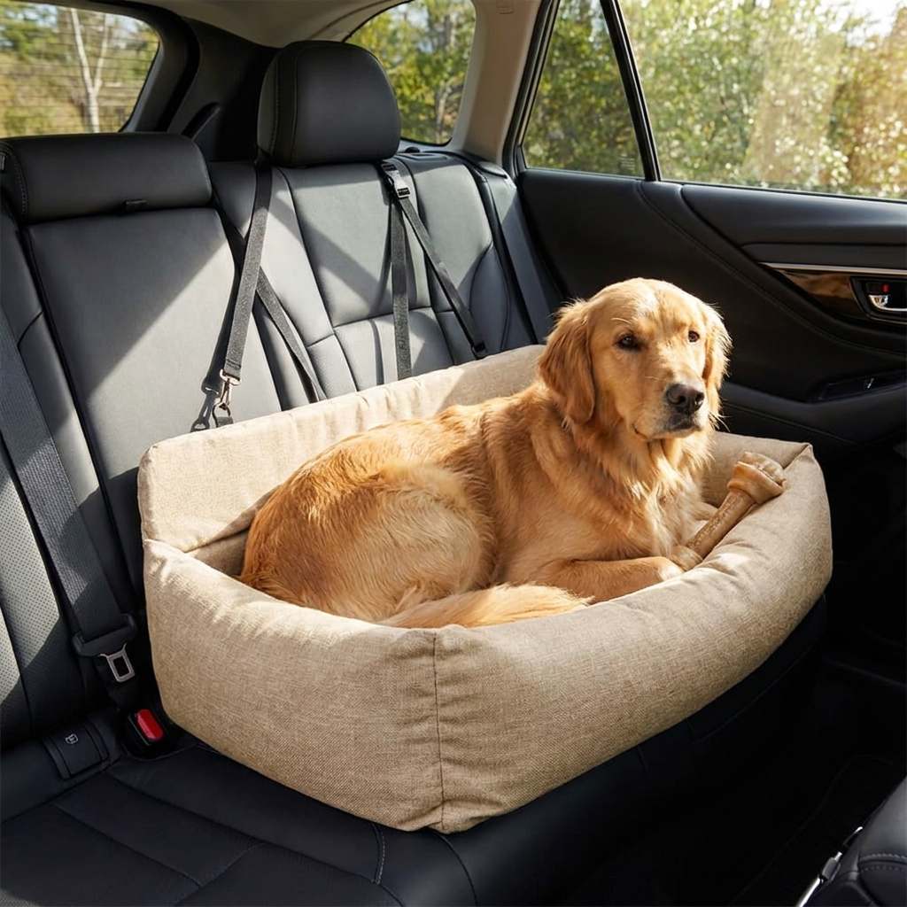 Travel Bolster Full Durable Washable Dog Car Back Seat Bed