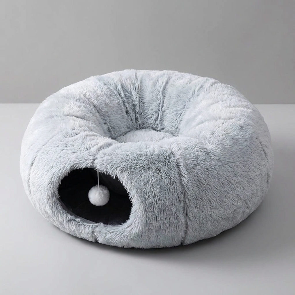 Interactive Cat Tunnel & Bed – Space-Saving Design