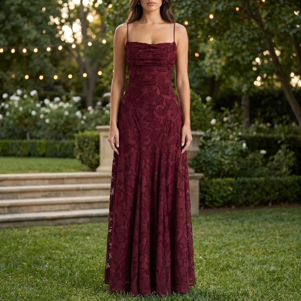 Elegant Floral Lace Evening Dress