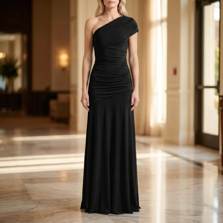 Asymmetric One-Shoulder Maxi Dress