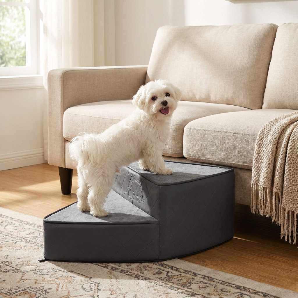 Water-Repellent Faux Leather Removable Spiral Pet Steps
