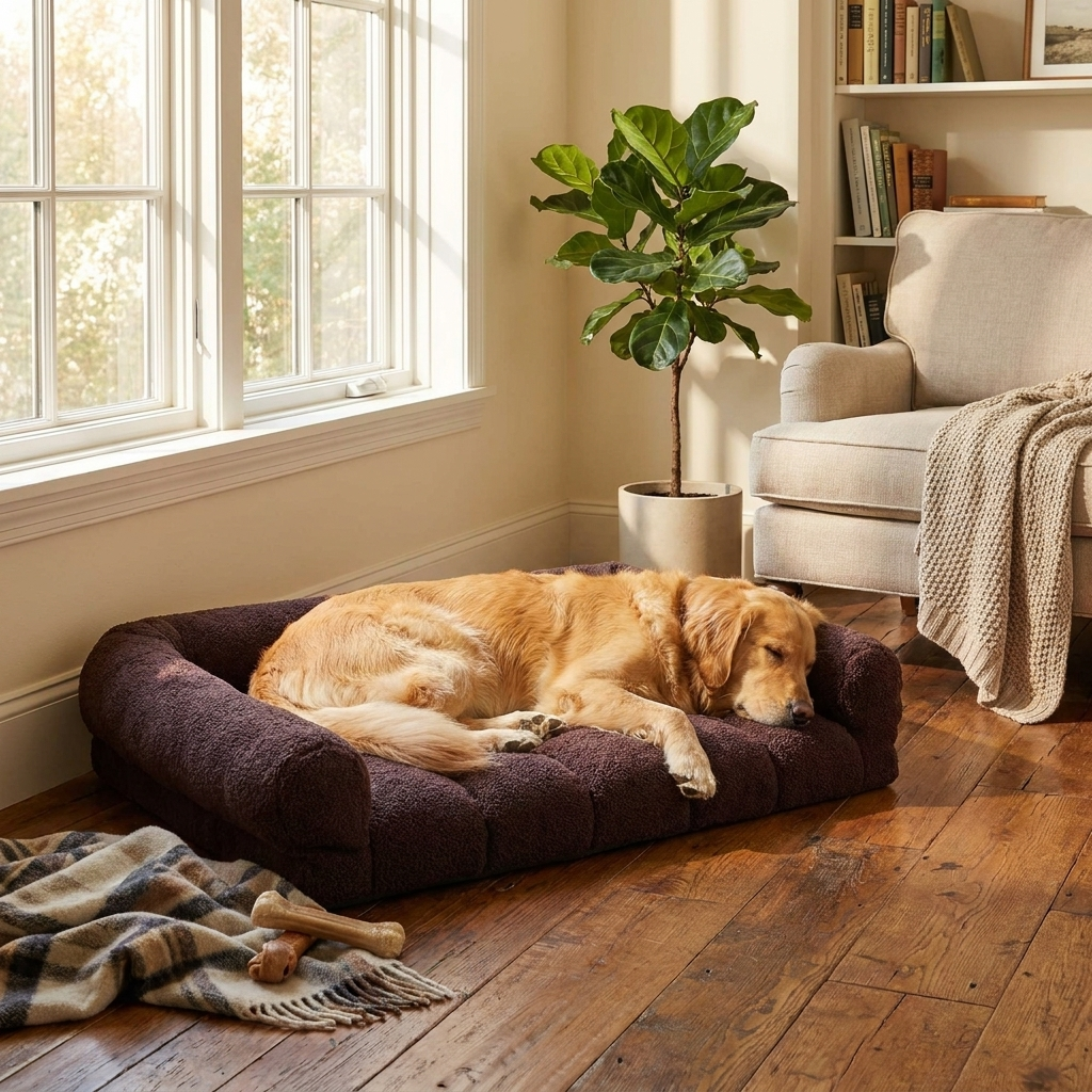 Large Soft Supportive Headrest Orthopaedic Cat Bolster Bed
