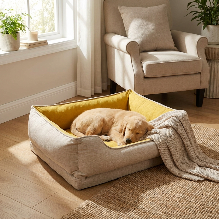Washable Non-Slip Bolster Cat Bed
