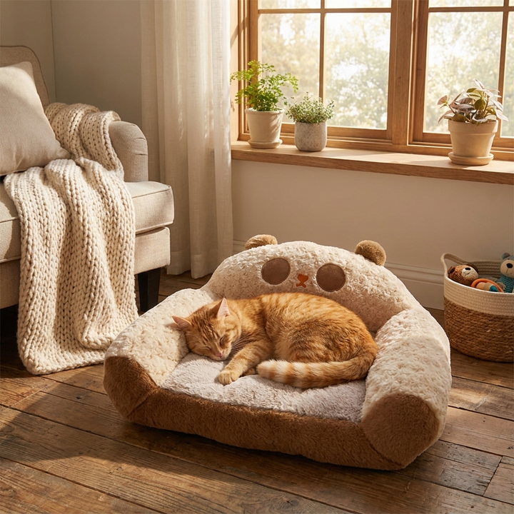 Plush Curled Nest Dog Bed