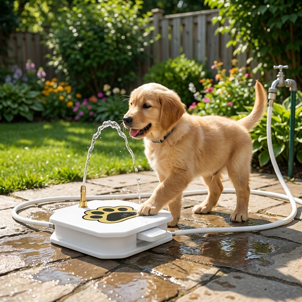 Interactive Dog Water Fountain with Pedal