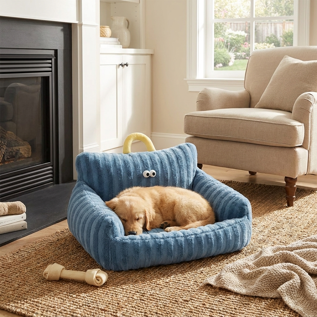 Plush Pet Sofa with Elevated Comfort