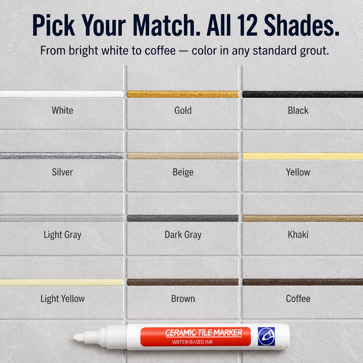 Grout Restoration Pen – Covers Discoloured Grout in Minutes
