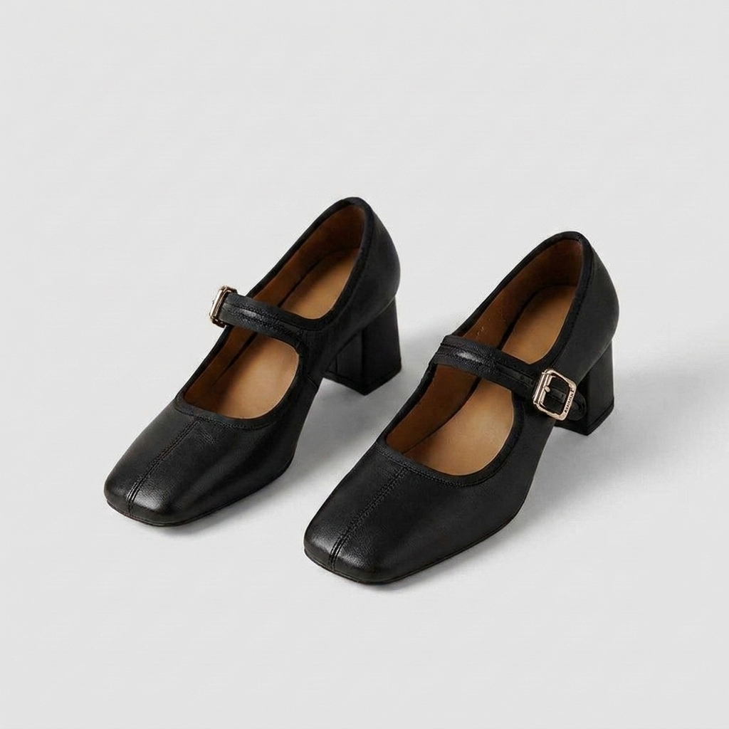Classic Block Heel Slingbacks – Closed Toe Strap Detail