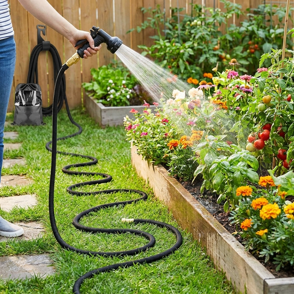 Expandable Garden Water Hose – 100 ft Flexible Outdoor Hose
