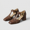 Classic T‑Strap Block Heels – Closed‑Toe Everyday Pumps