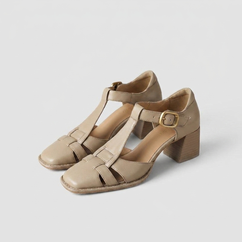Classic T‑Strap Block Heels – Closed‑Toe Everyday Pumps