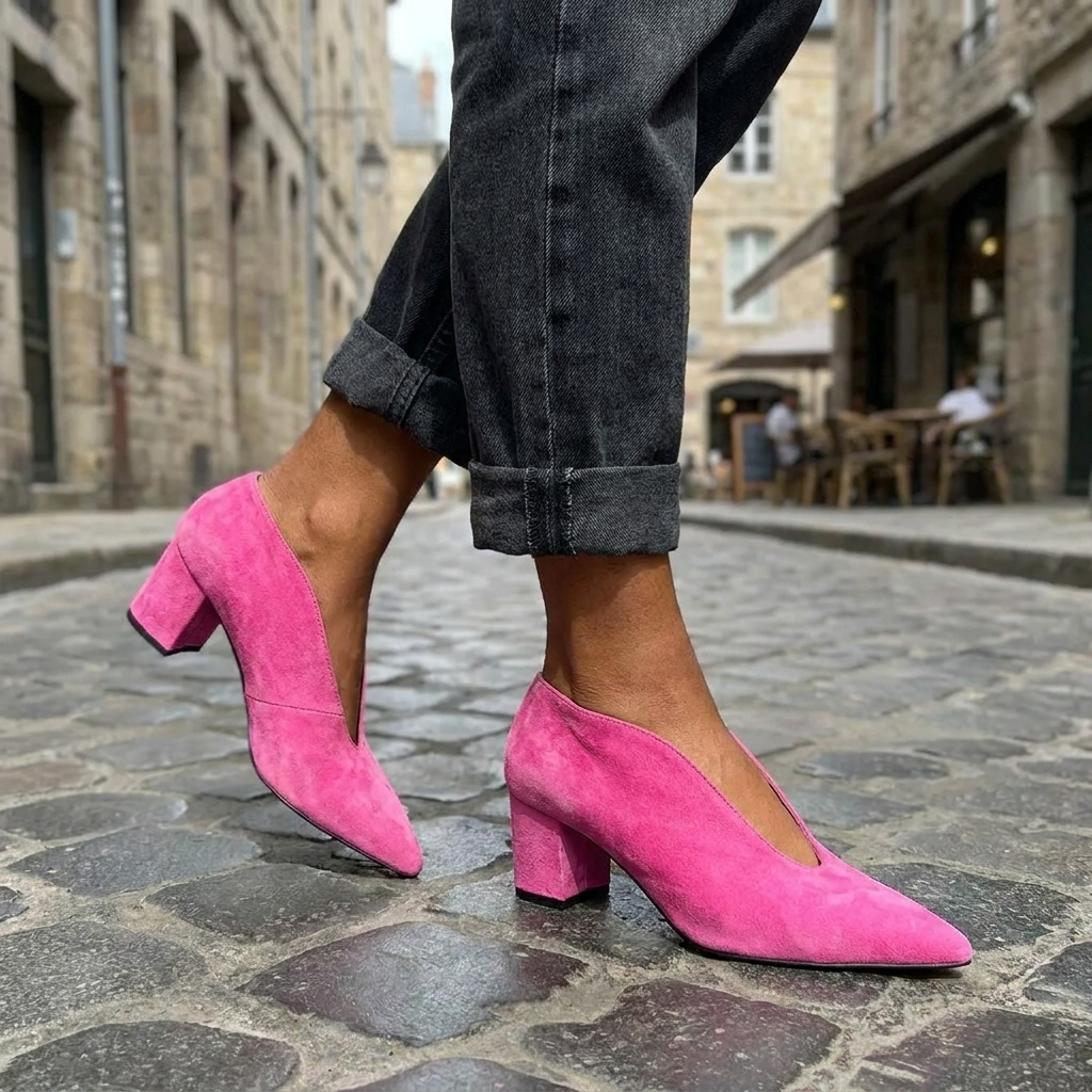 Pointed Closed‑Toe Block Heel Pumps