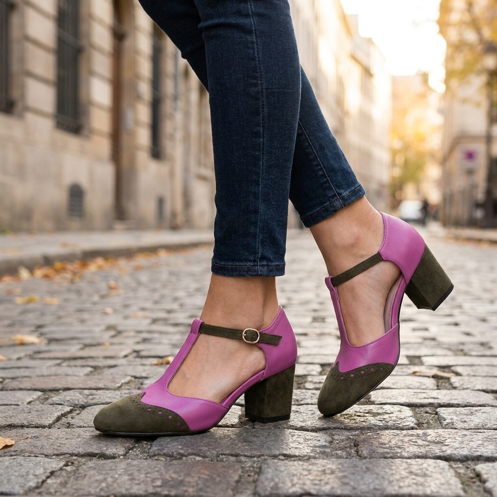 T‑Strap Block Heel Pumps Bring Elegant Poise to Smart & Dressy Looks