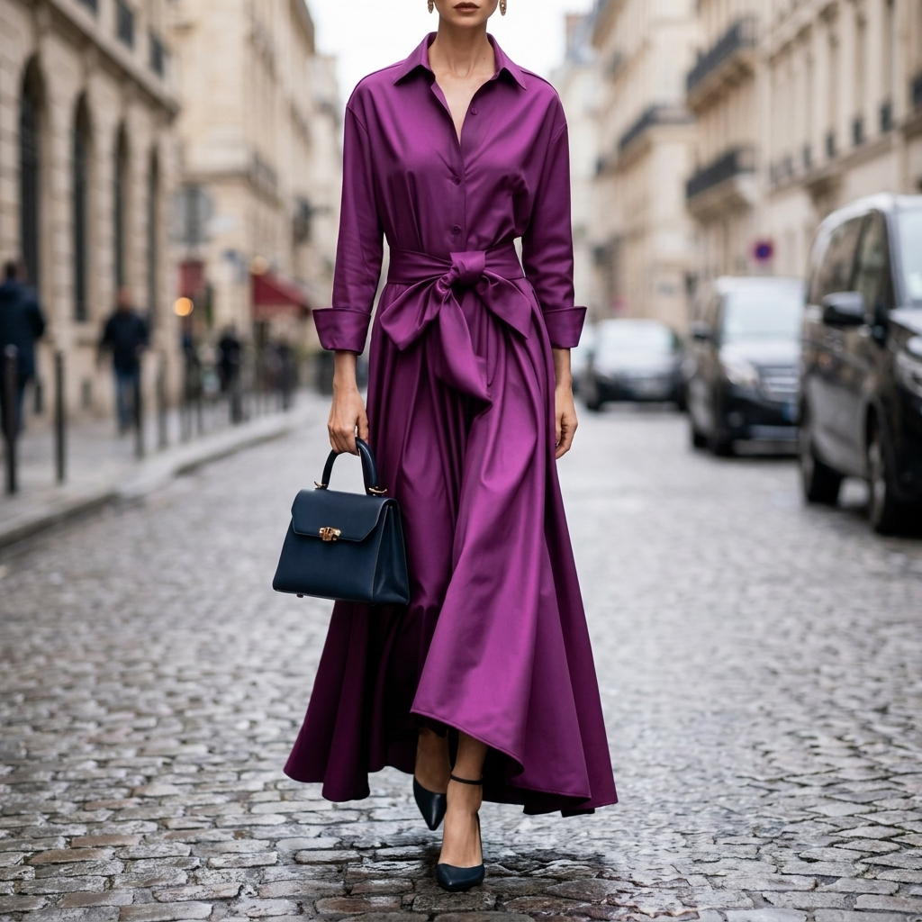 Sophisticated Long-Sleeve Maxi Dress