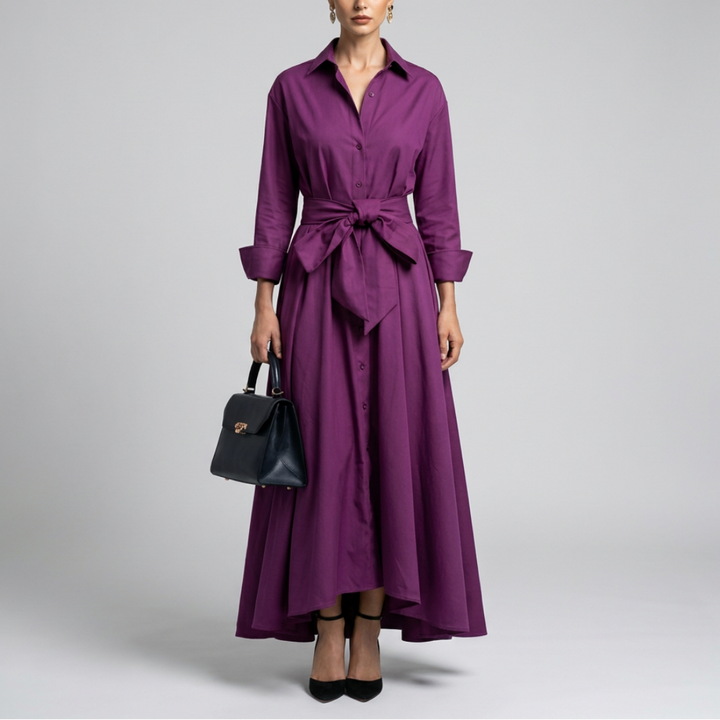Sophisticated Long-Sleeve Maxi Dress