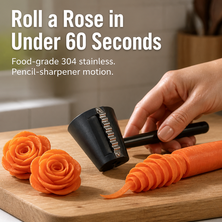 Rose Shaper for Vegetables – Stainless Steel Carrot Peeler & Garnishing Knife
