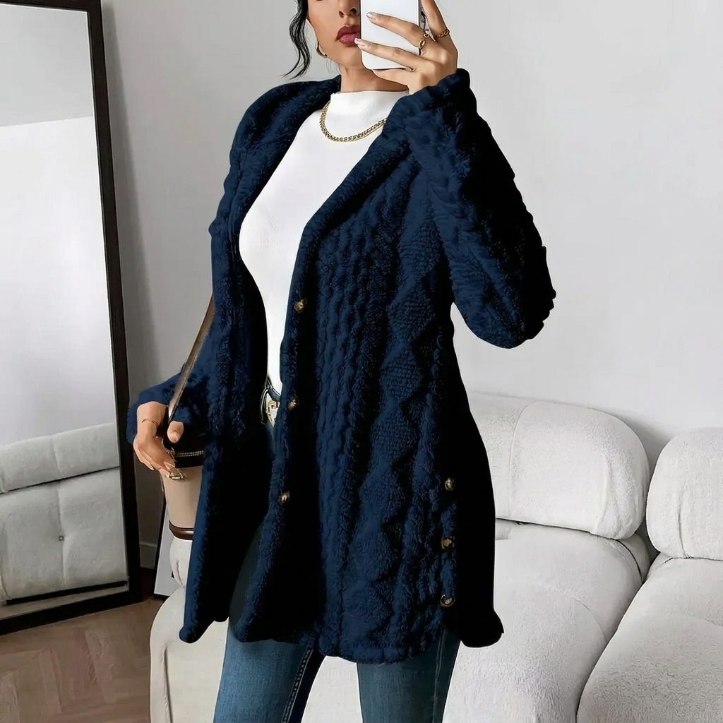 Plush Hooded Cardigan