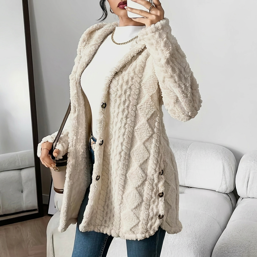 Plush Hooded Cardigan