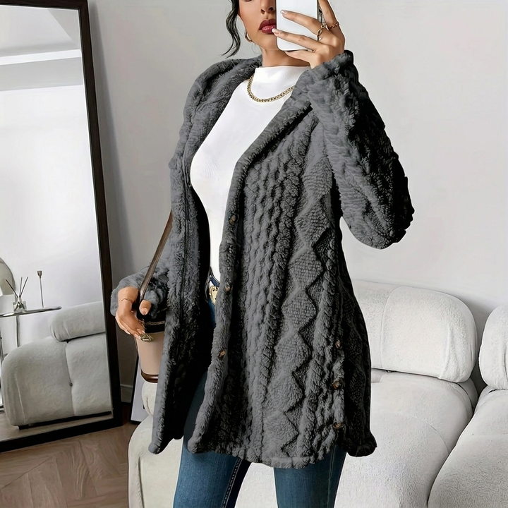 Plush Hooded Cardigan