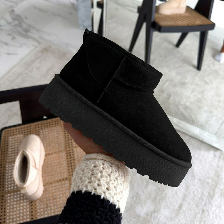 Elevated Platform Pull‑On Ankle Boots