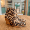 Panther‑Print Block Heel Ankle Boots