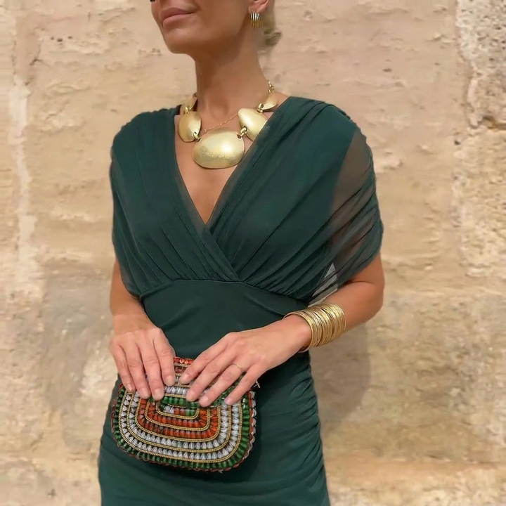 Elegant V-neck Maxi Dress