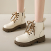 Lace‑Up Ankle Boots with Lug Sole & Side Zip