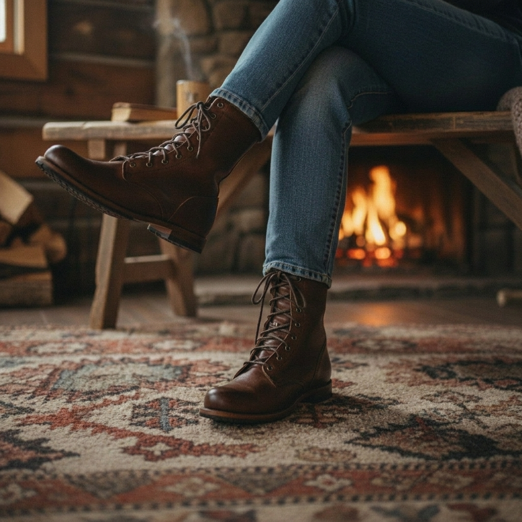 Lace‑Up Mid‑Calf Boots for Women