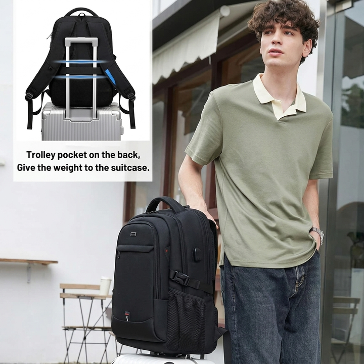 Waterproof laptop and travel backpack with organized compartments