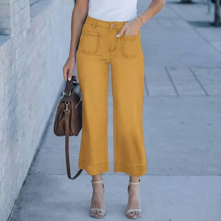 Casual Chic High-Rise Straight Wide Leg Jeans