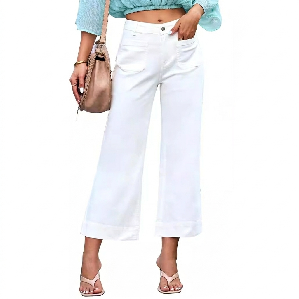 Casual Chic High-Rise Straight Wide Leg Jeans