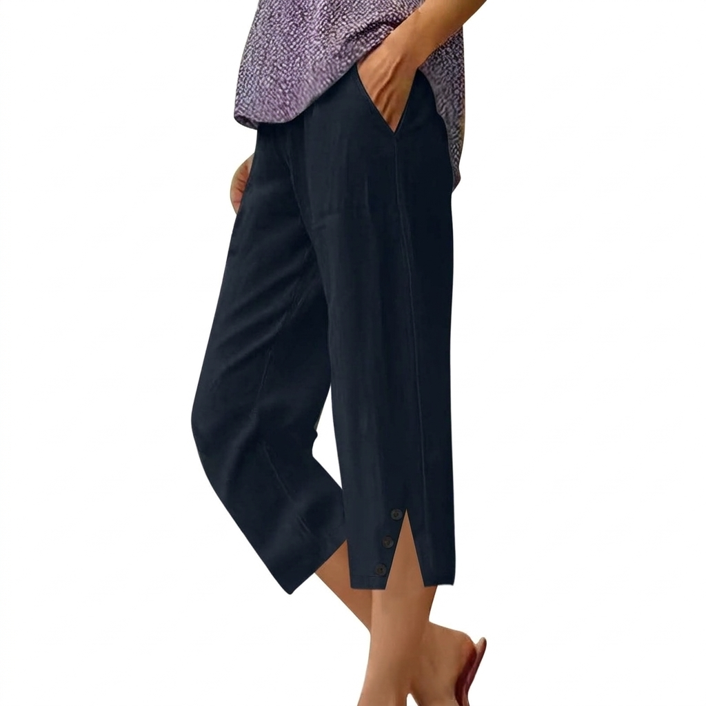 High-Waist Women’s Loose Fit Casual Pants with Pockets