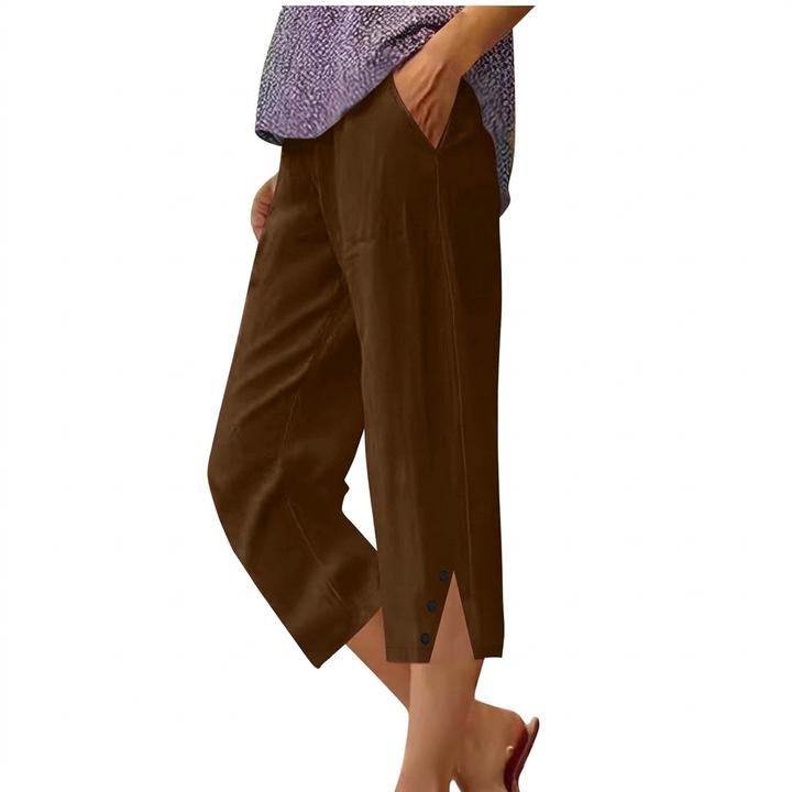 High-Waist Women’s Loose Fit Casual Pants with Pockets