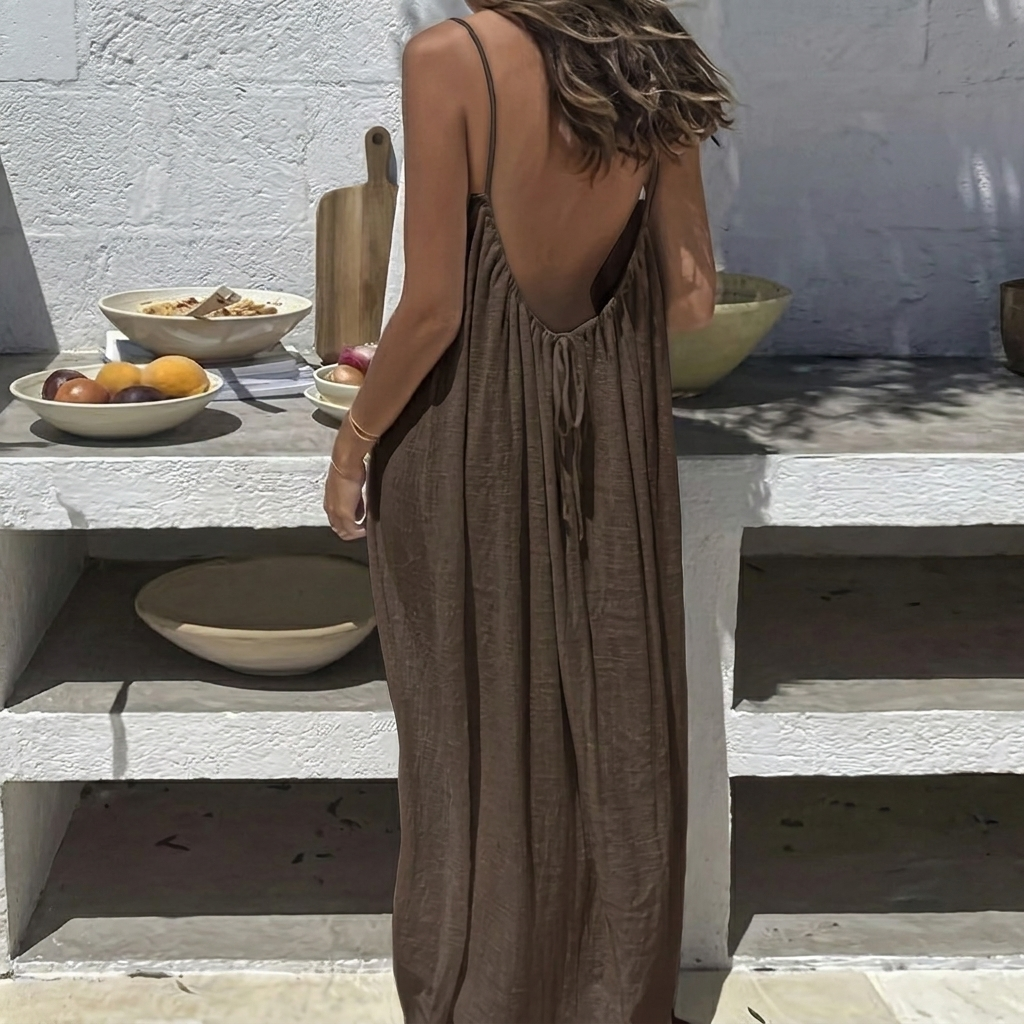 Women’s Backless Loose Fit Long Homewear Dress