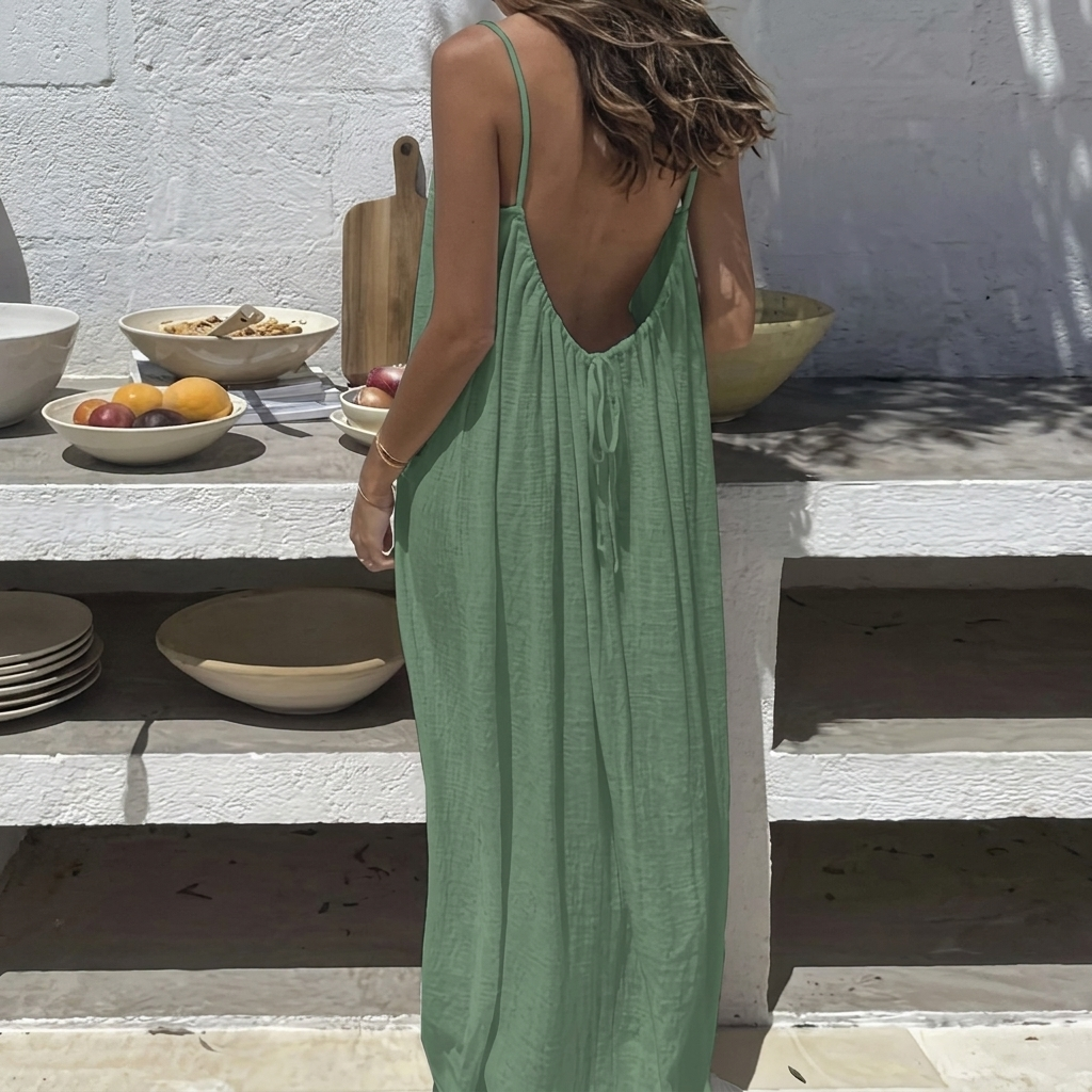 Women’s Backless Loose Fit Long Homewear Dress