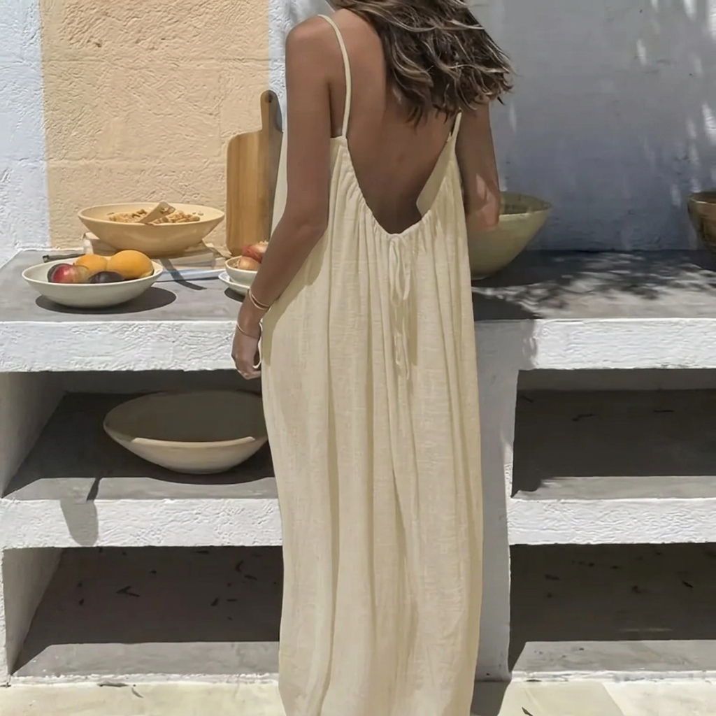 Women’s Backless Loose Fit Long Homewear Dress