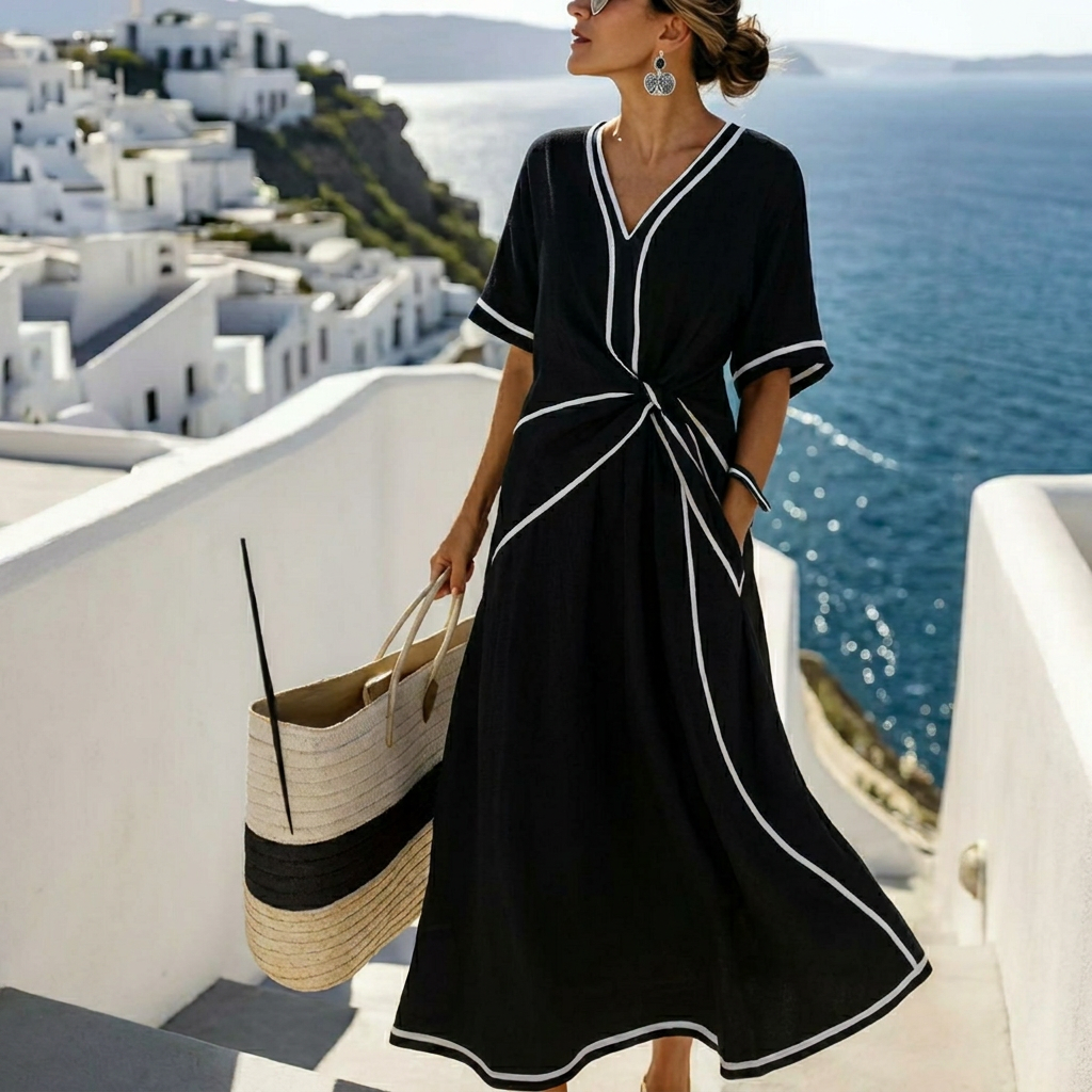 Women’s Casual Striped Print Maxi Dress
