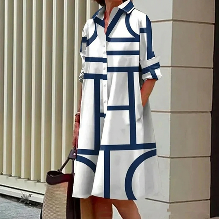 Comfortable Shirt Dress 3D Digital Printing Women's Clothing