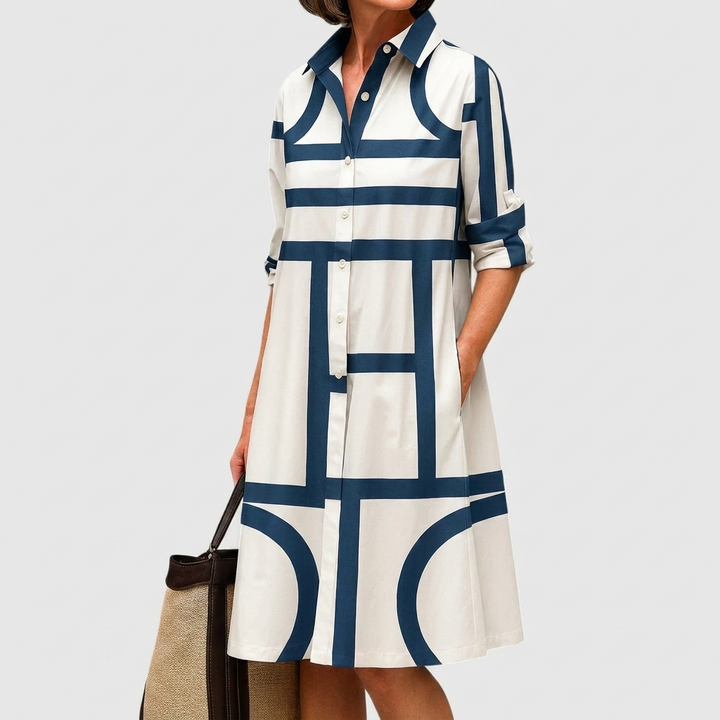 Comfortable Shirt Dress 3D Digital Printing Women's Clothing