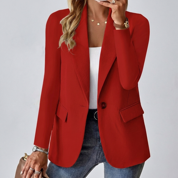 Women's Lapel Button Blazer Jacket for Casual Wear