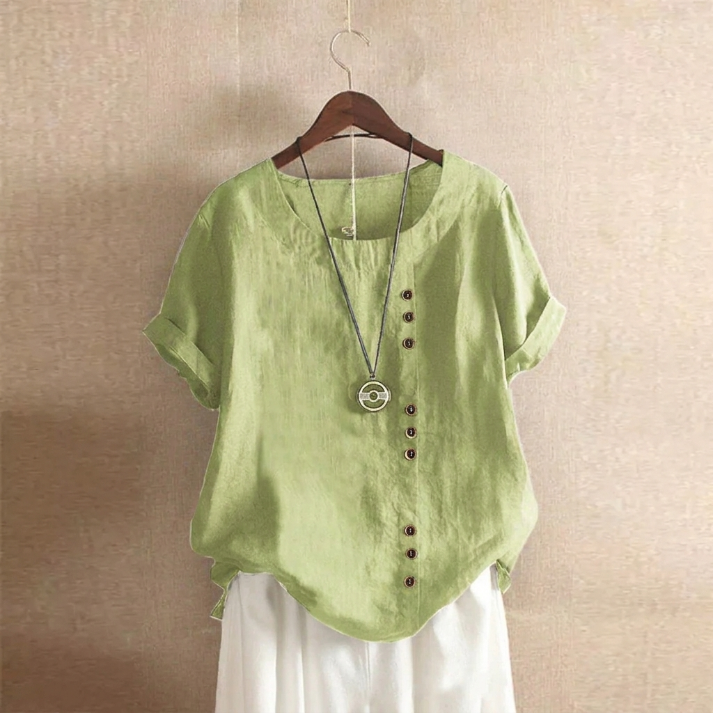 Women's Retro Plus Size Loose Fit Short Sleeve T-Shirt