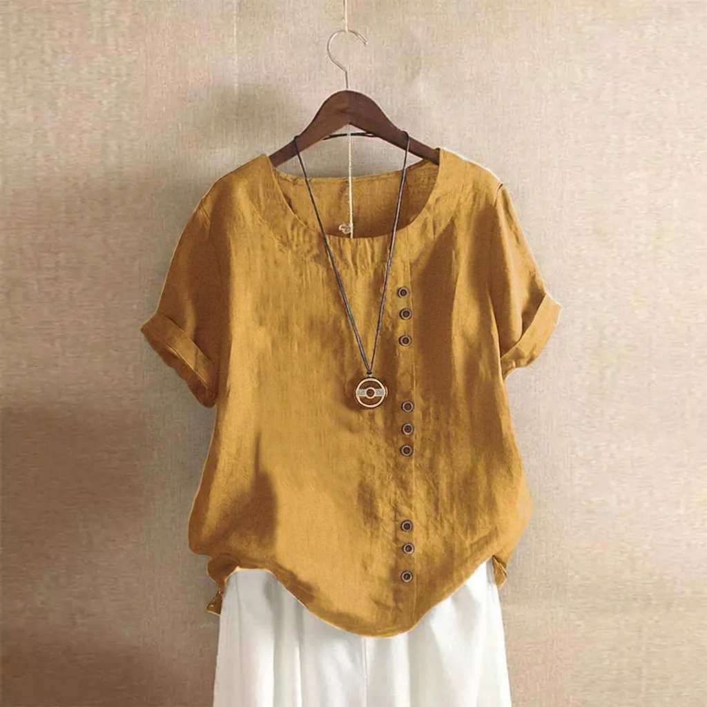 Women's Retro Plus Size Loose Fit Short Sleeve T-Shirt