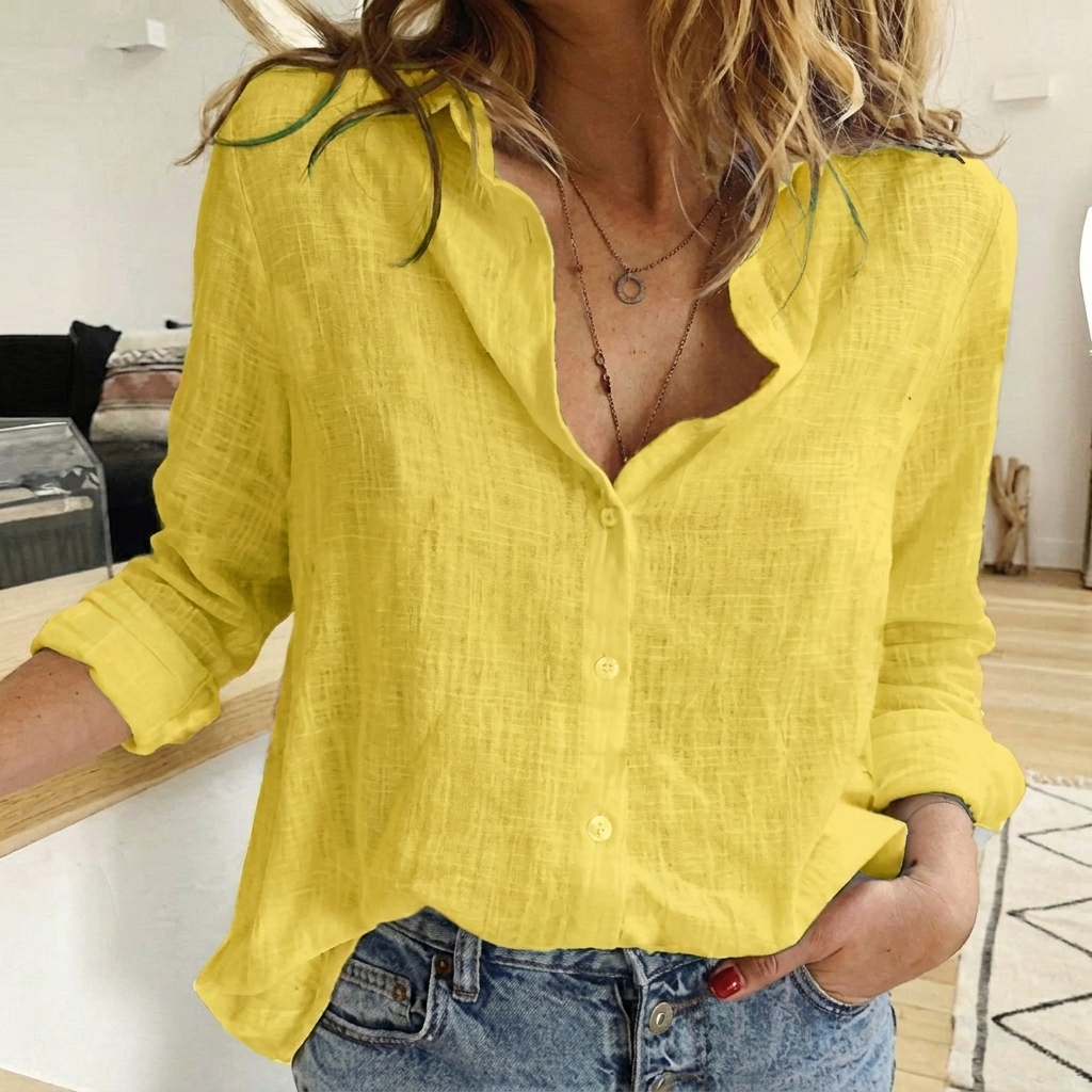 Women's Elegant Casual Button Down Blouse Top