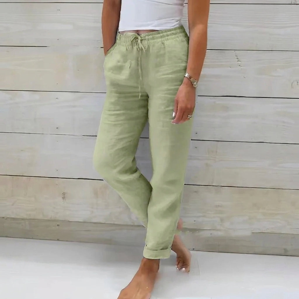 Women's Casual High Waist Straight Leg Trousers