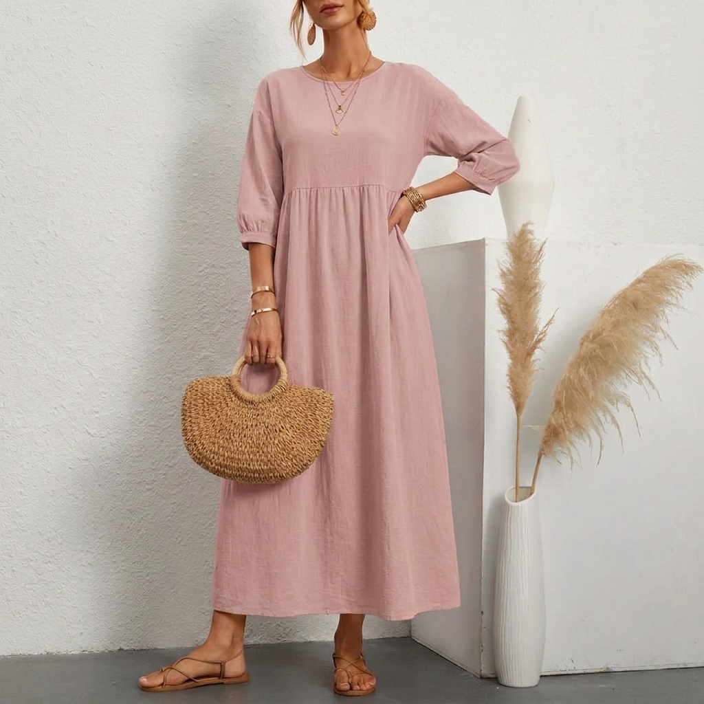 Women's Pocket Midi T-Shirt Dress