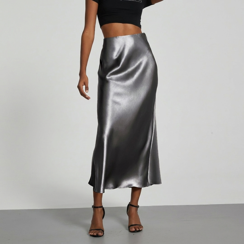 Women's Slim Fit Straight Midi Skirt