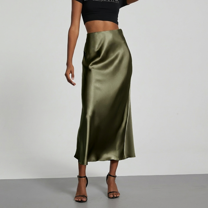 Women's Slim Fit Straight Midi Skirt