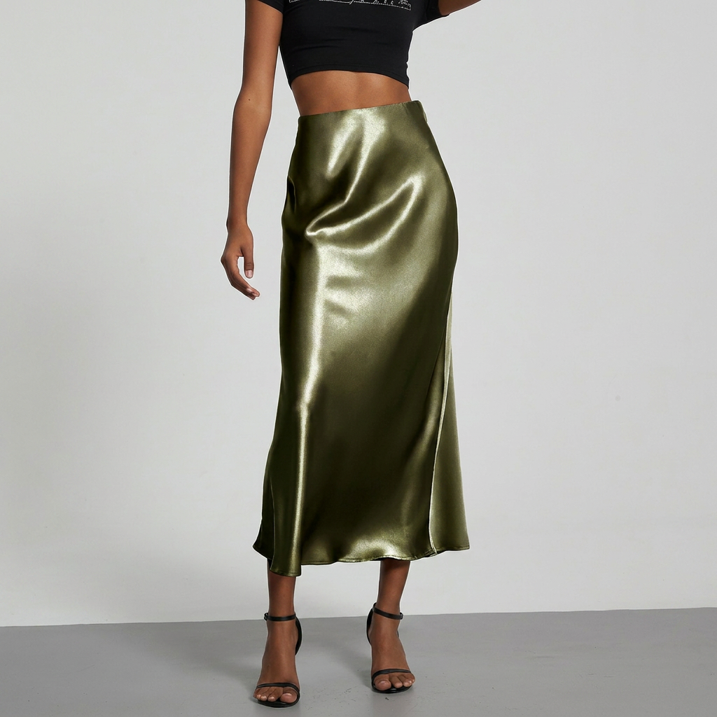Women's Slim Fit Straight Midi Skirt